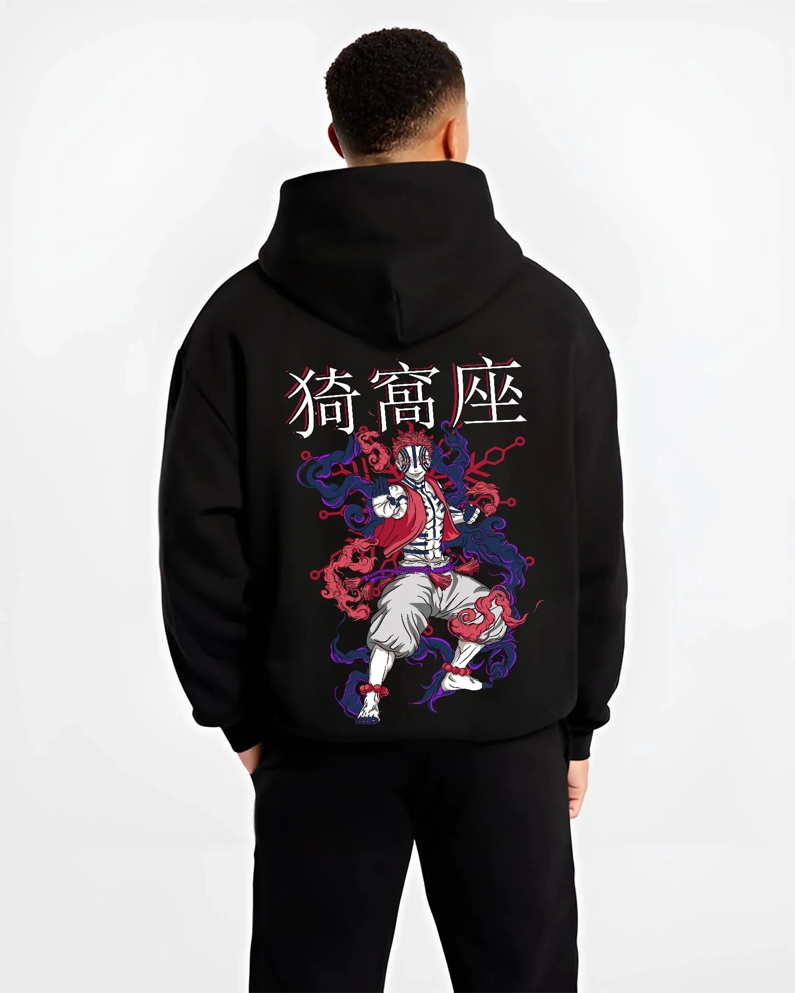 AKADARK_B.black-hoodie-male-back-view AKADARK B.black hoodie male back view - Demon Slayer EU Store