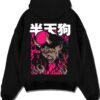 HANTEN4 A.black hoodie flat back design - Demon Slayer EU Store