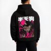HANTEN4 B.black hoodie male back view - Demon Slayer EU Store