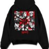 HSHRA28 A.black hoodie flat back design - Demon Slayer EU Store