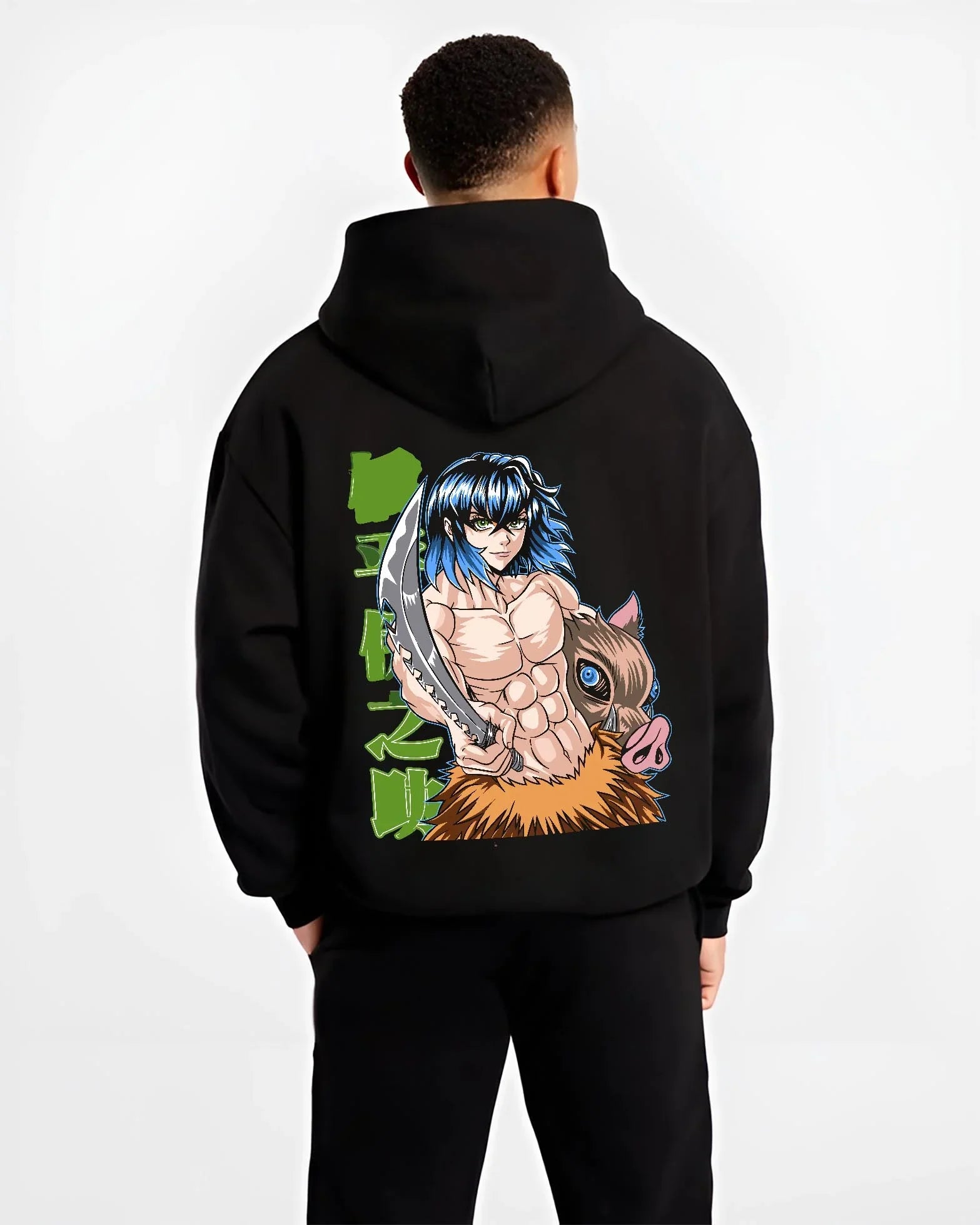 INOWLD_B.black-hoodie-male-back-view INOWLD B.black hoodie male back view - Demon Slayer EU Store