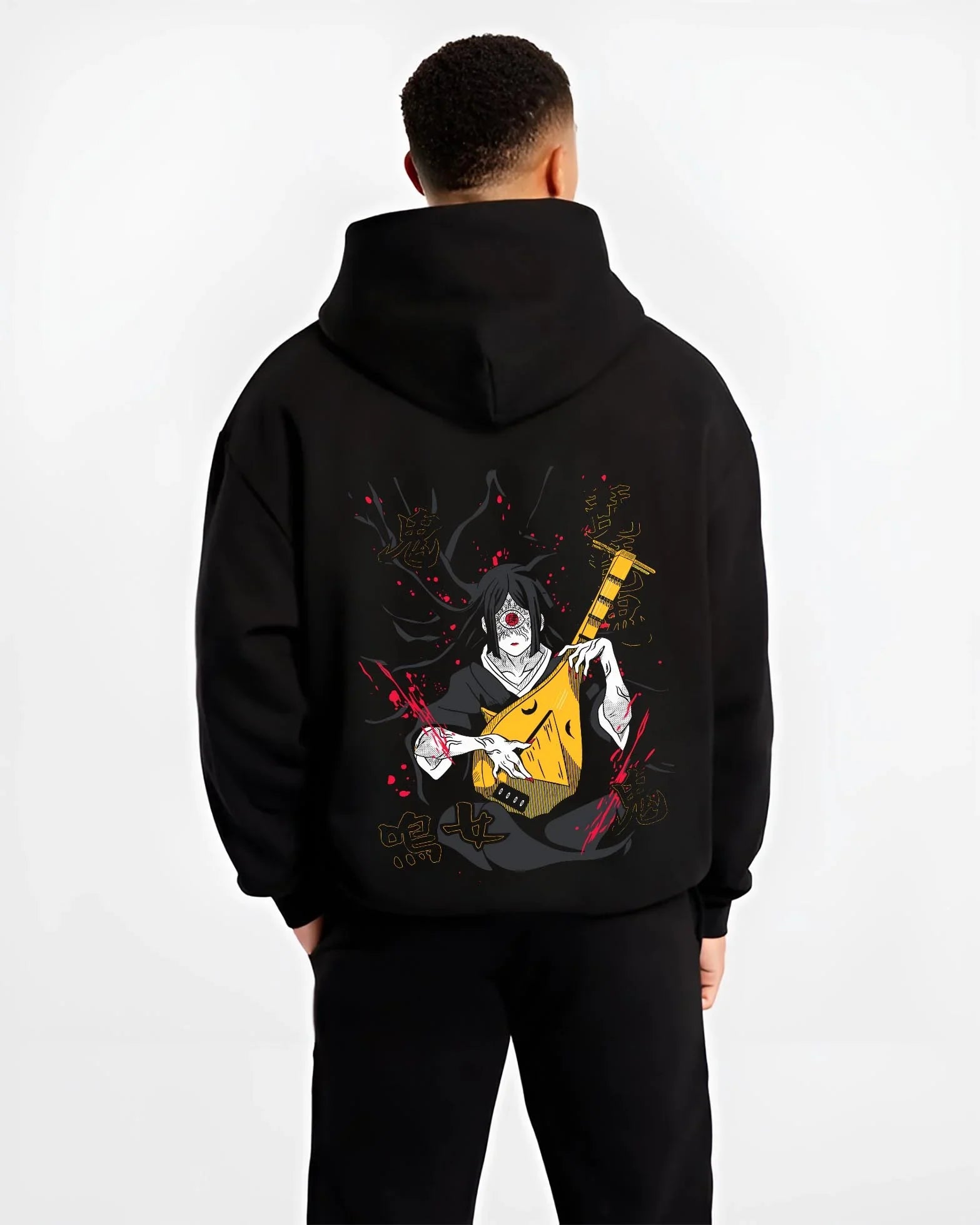 KAKINE_B.black-hoodie-male-back-view KAKINE B.black hoodie male back view - Demon Slayer EU Store