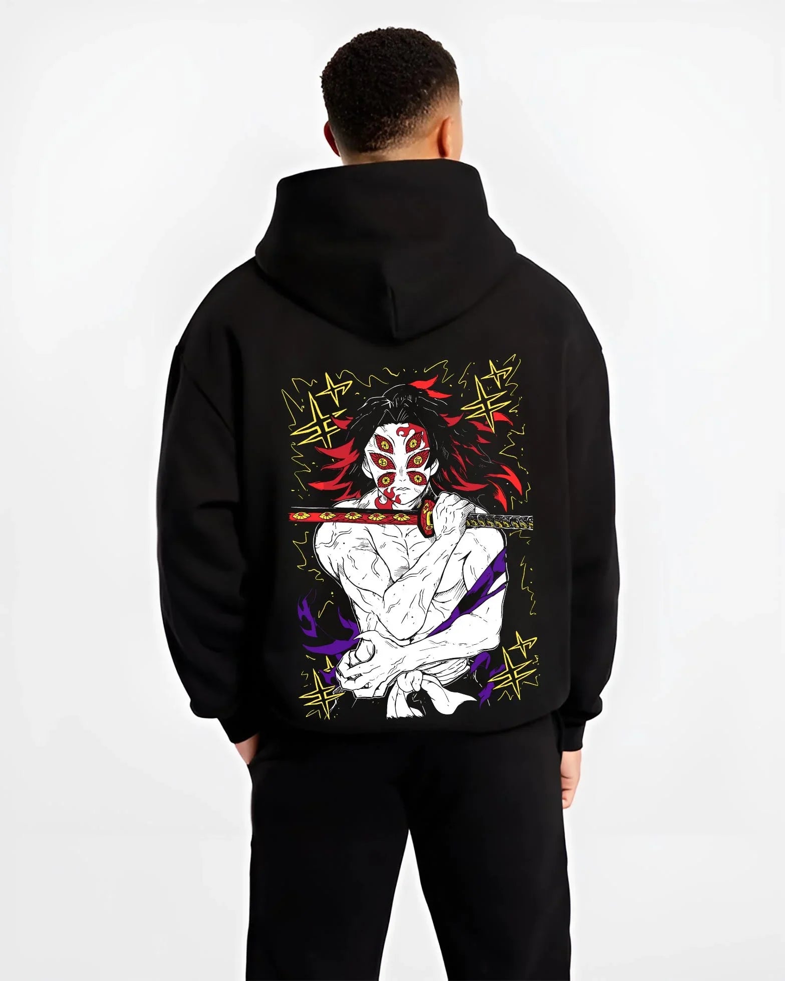 KOKUEYE_B.black-hoodie-male-back-view KOKUEYE B.black hoodie male back view - Demon Slayer EU Store