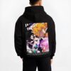 MOON9X B.black hoodie male back view - Demon Slayer EU Store