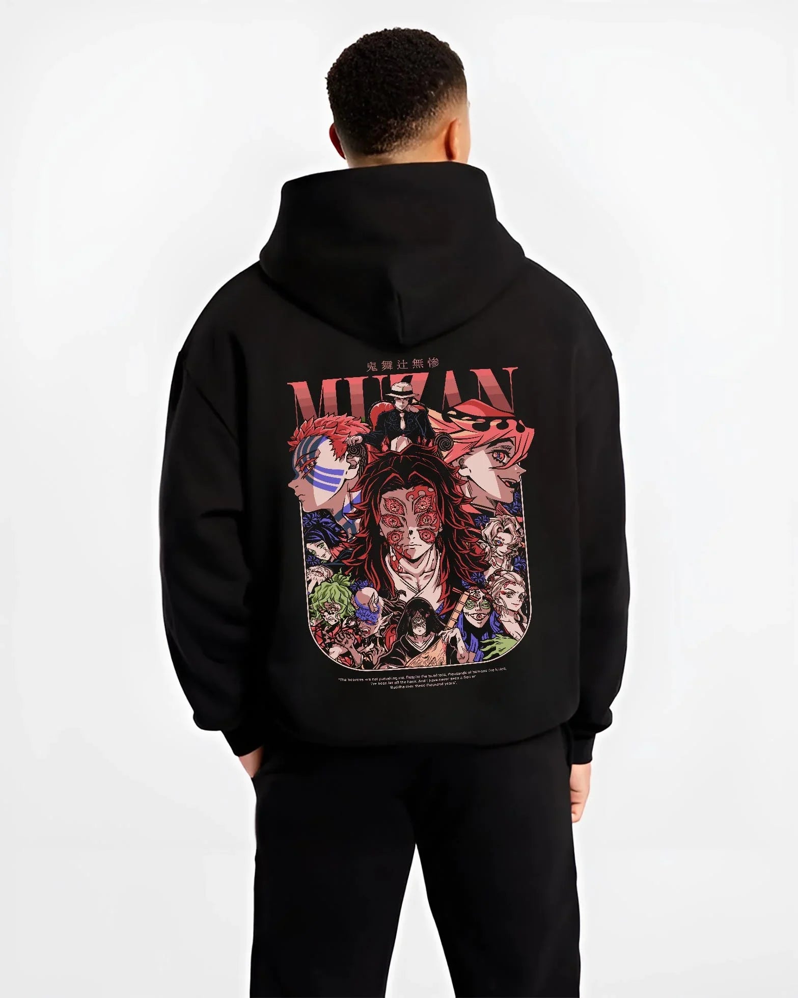 MUZANX_B.black-hoodie-male-back-view MUZANX B.black hoodie male back view - Demon Slayer EU Store
