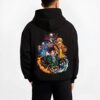 NEZV8X B.black hoodie male back view - Demon Slayer EU Store
