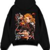 RENGKU A.black hoodie flat back design - Demon Slayer EU Store