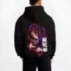 SWDMSR8 B.black hoodie male back view - Demon Slayer EU Store