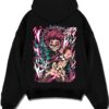 TANJ10 A.black hoodie flat back design - Demon Slayer EU Store