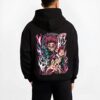 TANJ10 B.black hoodie male back view - Demon Slayer EU Store