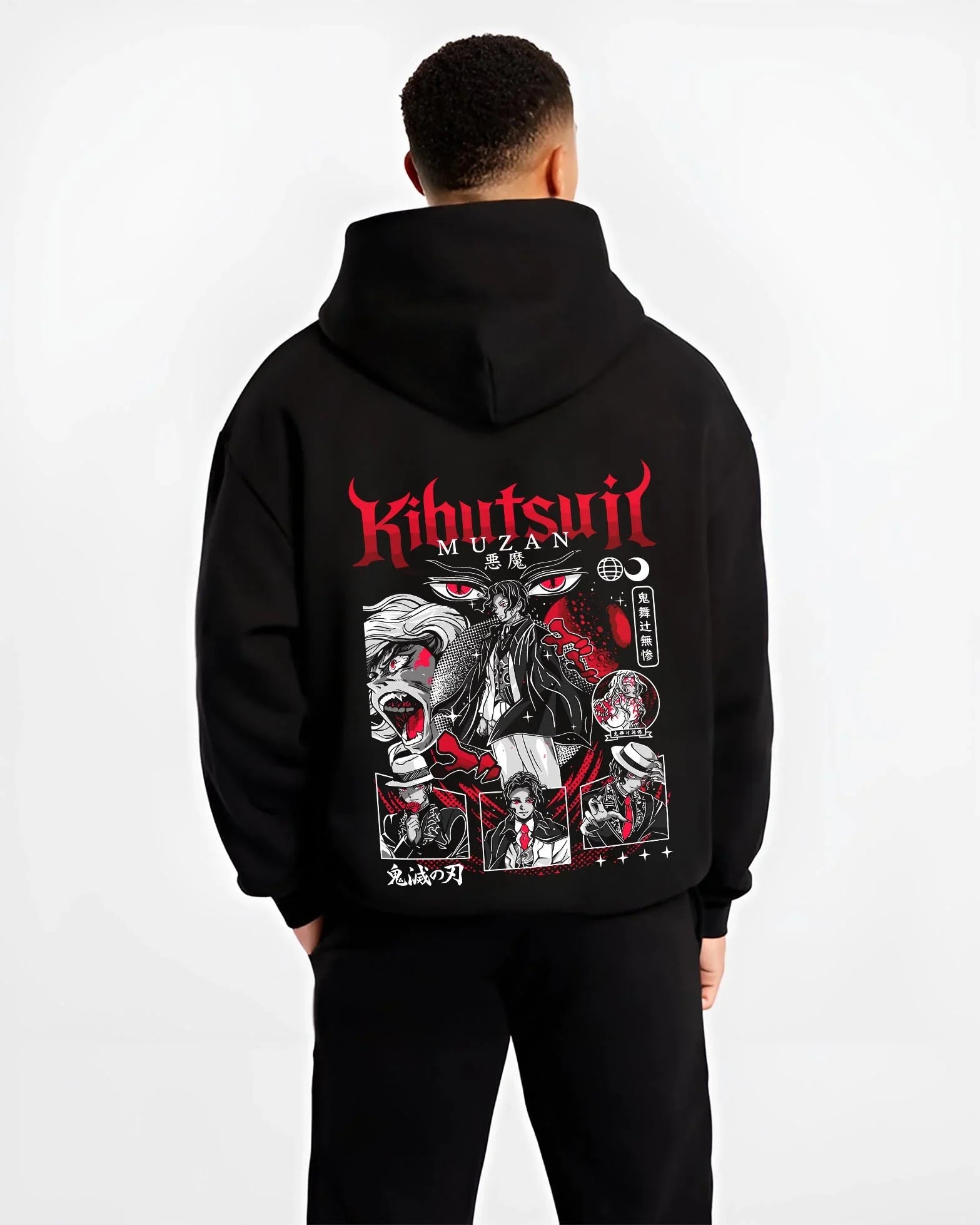TRNSMUZ_B.black-hoodie-male-back-view TRNSMUZ B.black hoodie male back view - Demon Slayer EU Store