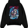 akaza demon slayer black hoodie flat back design - Demon Slayer EU Store
