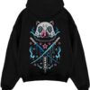 inosuke demon slayer black hoodie flat back design - Demon Slayer EU Store