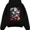 rengoku demon slayer black hoodie flat rear print - Demon Slayer EU Store
