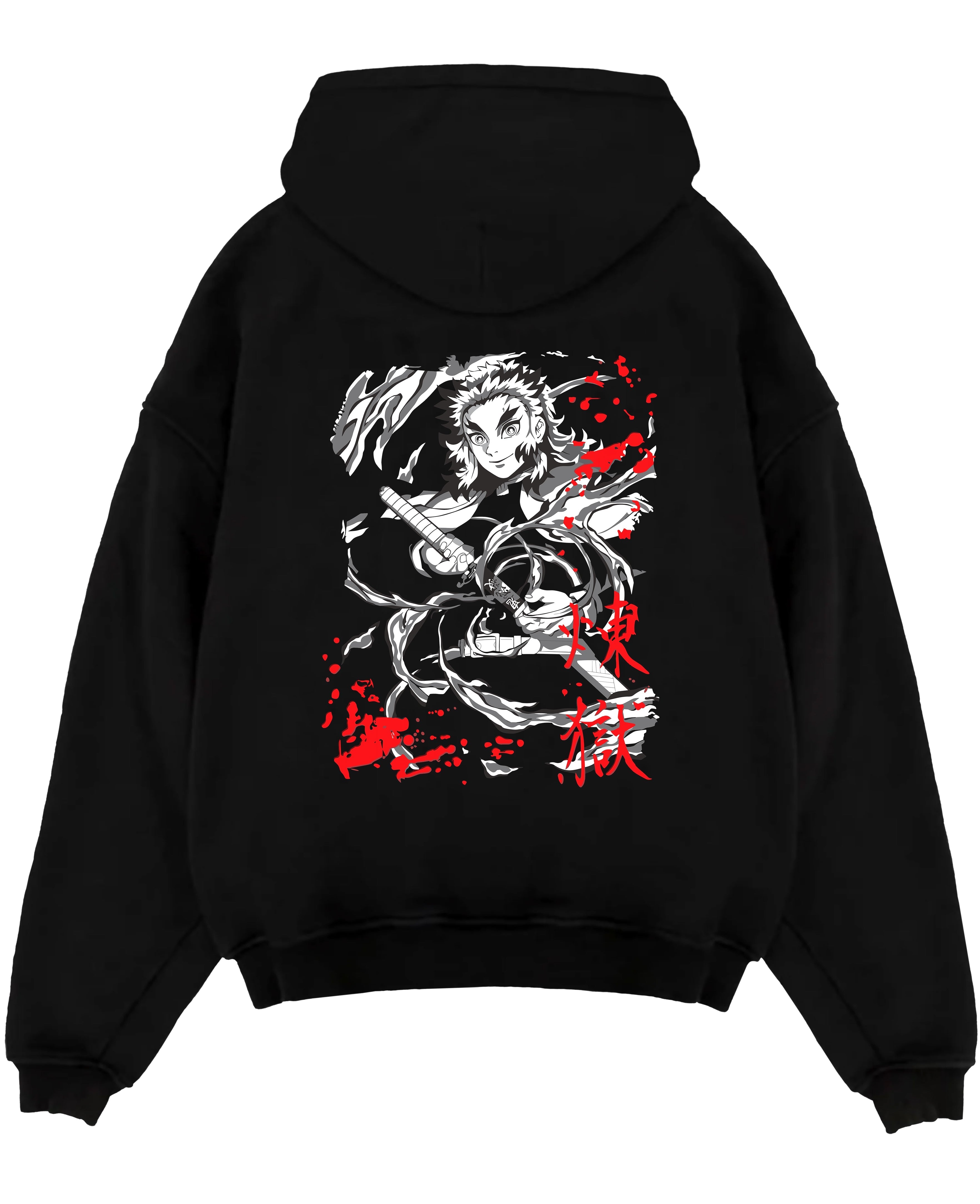 rengoku-demon-slayer-black-hoodie-flat-rear-print rengoku demon slayer black hoodie flat rear print - Demon Slayer EU Store