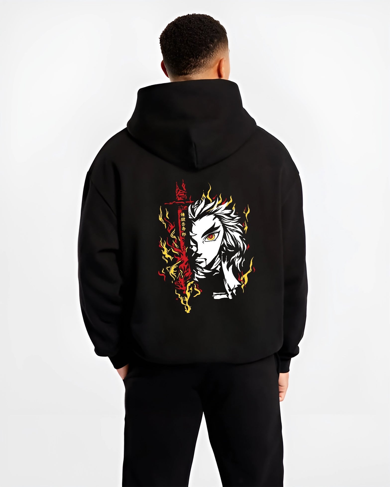 rengoku-demon-slayer-black-hoodie-male-back-view rengoku demon slayer black hoodie male back view - Demon Slayer EU Store