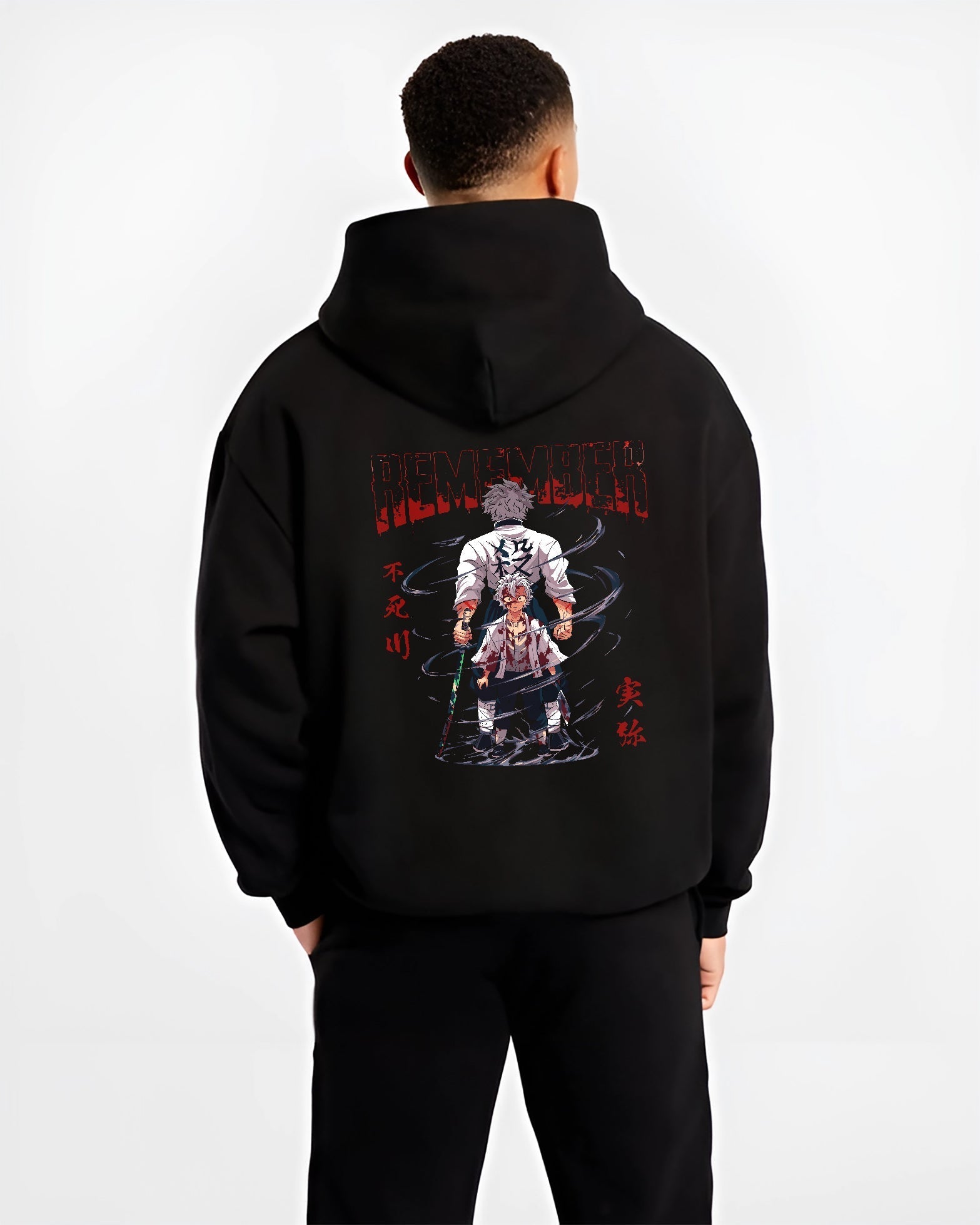 sanemi-demon-slayer-black-hoodie-male-back-view sanemi demon slayer black hoodie male back view - Demon Slayer EU Store