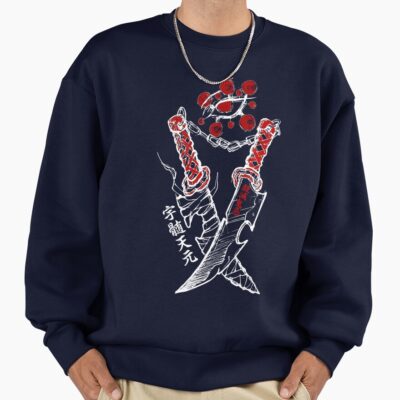 Tengen Uzui Demon Slayer Katana Blades White And Red Contrast Design Sweatshirt