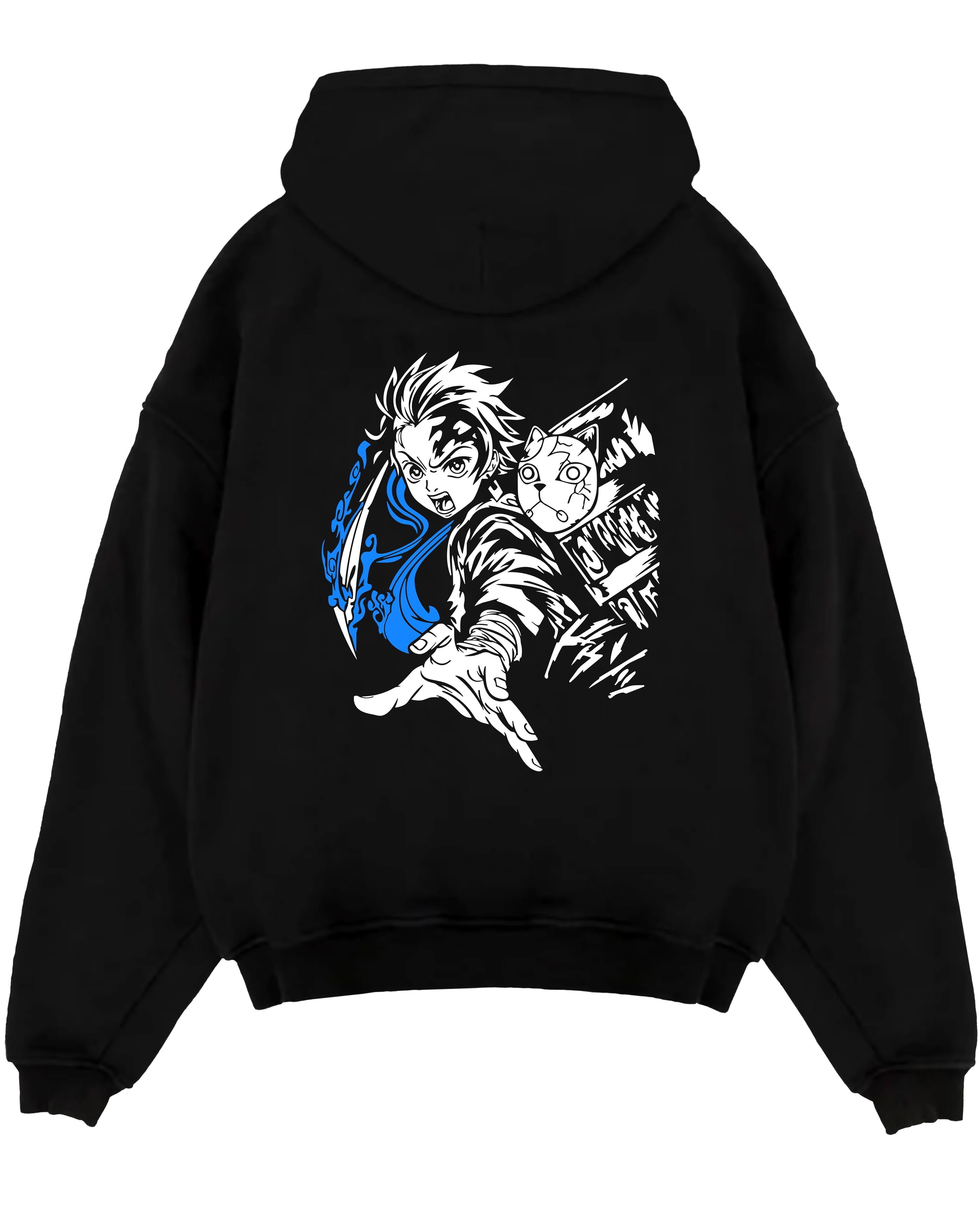 tanjiro-demon-slayer-black-hoodie-flat-back-design tanjiro demon slayer black hoodie flat back design - Demon Slayer EU Store