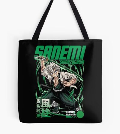 Sanemi Shinazugawa Wind Hashira Green Text Tote Bag