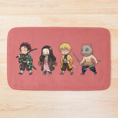 Chibi Demon Slayer Main Squad Illustration Bath Mat