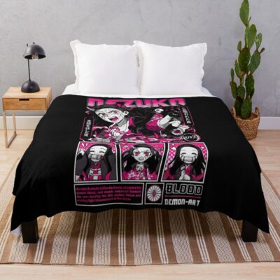 Nezuko Kamado Angry Throw Blanket
