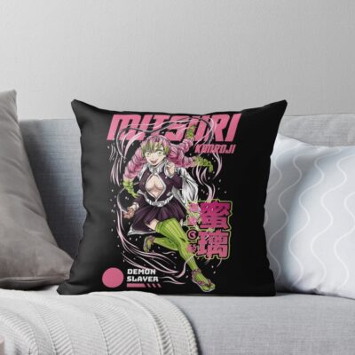 Mitsuri Kanroji Love Hashira Profile Throw Pillow